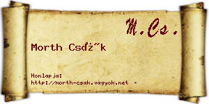 Morth Csák névjegykártya